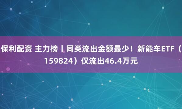 保利配资 主力榜丨同类流出金额最少！新能车ETF（159824）仅流出46.4万元