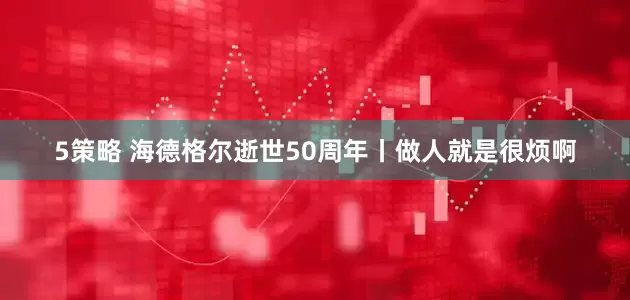 5策略 海德格尔逝世50周年丨做人就是很烦啊